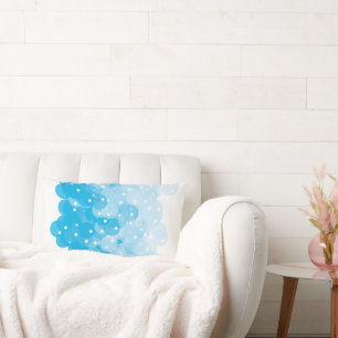 Nursery Baby Boys Room Blue Abstract Lumbar Cushion