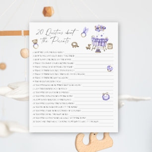 Nursery baby shower 20 questions about the Parents