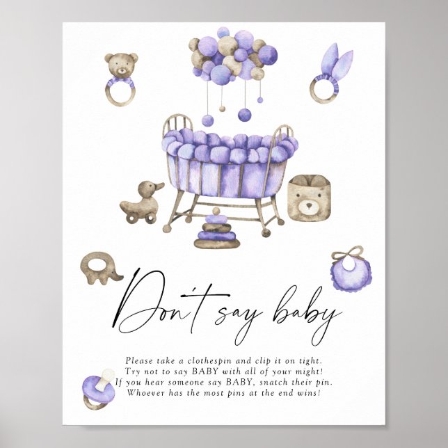 Nursery baby shower Don't say baby Poster (Front)