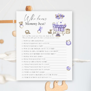 Nursery baby shower - Who knows mummy best game