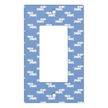 Nursery Blue Dachshund Light Switch Cover 