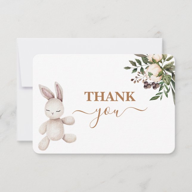 Nursery Bunny Gender neutral Thank you card (Front)