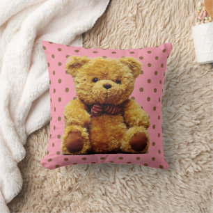 NURSERY CHILDS ROOM TEDDY BEAR PINK PILLOWS