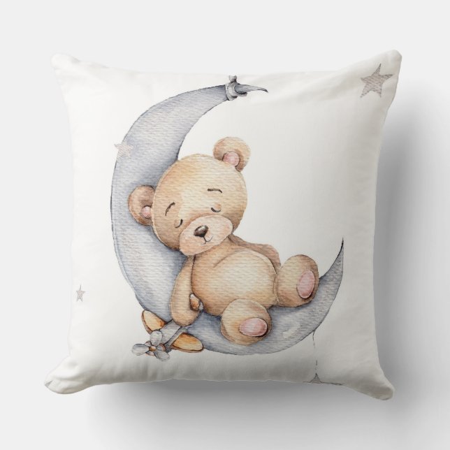 Nursery Cushion - Baby Bear Moon Stars (Front)