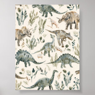 Nursery Dinosaur Wall Art Printable Poster