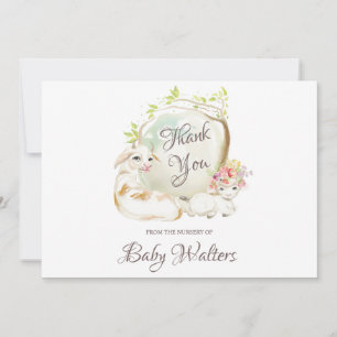 Nursery Farm Animal Baby Shower Thank You Card