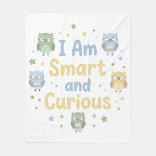 Nursery Growth Affirmation Smart and Curious Fleece Blanket