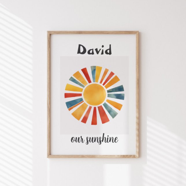 Nursery\Kids Boho Sun Personalised Sunshine Custom Poster (Creator Uploaded)