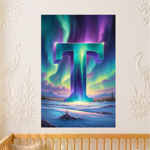 Nursery Letter T Name Northern Lights Tundra Poster