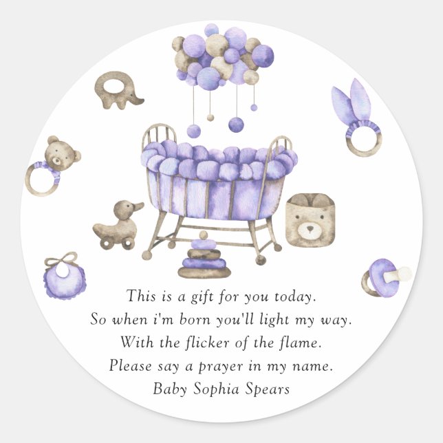 Nursery mobile - Prayer Candle Label (Front)