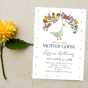Nursery Mother Goose Wildflowers Baby Shower Invitation