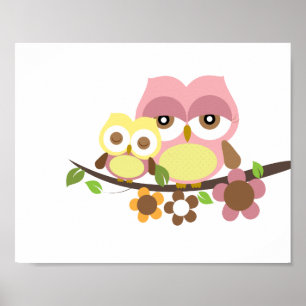 Nursery owl art poster