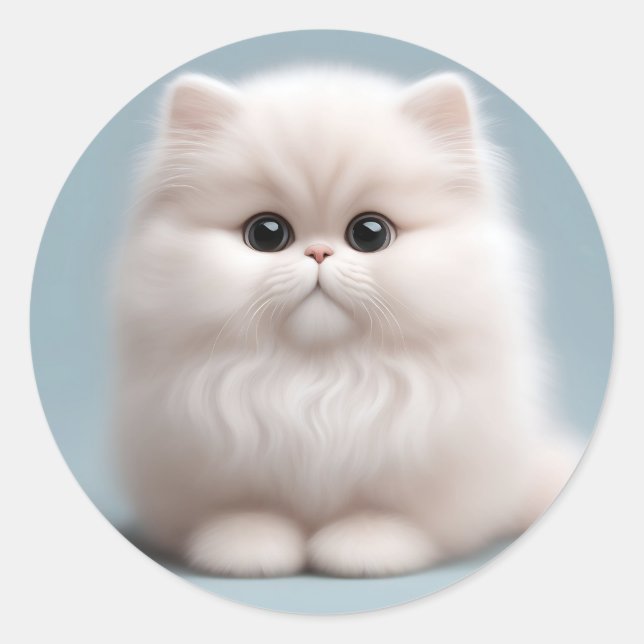 Nursery Persian Cat Kitten Classic Round Sticker (Front)