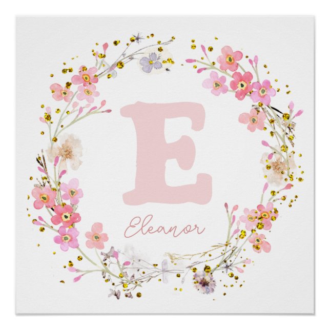 nursery poster initial name girl (Front)