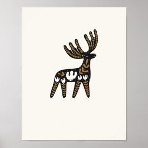 Nursery Print Deer Minimalist Poster