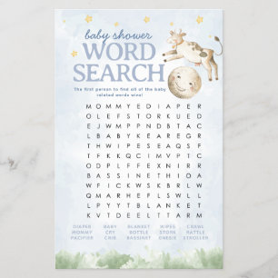 Nursery Rhyme Baby Shower Word Search Activity Flyer