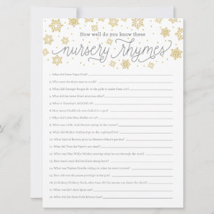 Nursery Rhyme Game Card Gender Neutral Shower