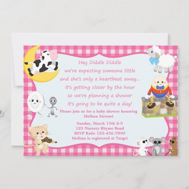 Nursery Rhyme Girl Invitation (Front)