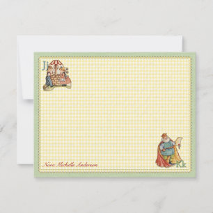 Nursery Rhyme Personalised Flat Note Cards