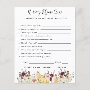 Nursery Rhyme Quiz   Baby Shower Game