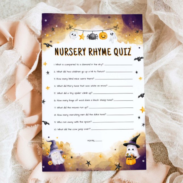 Nursery Rhyme Quiz Halloween Baby Shower Game (Creator Uploaded)