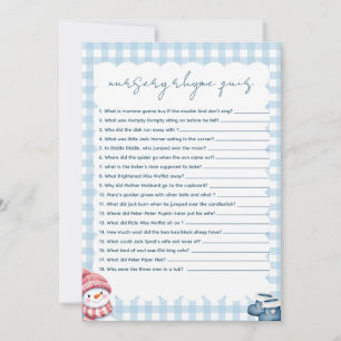 Nursery Rhyme Quiz Winter Baby Shower Game Invitation