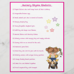 Nursery Rhyme Rhetoric Game - Girl Style