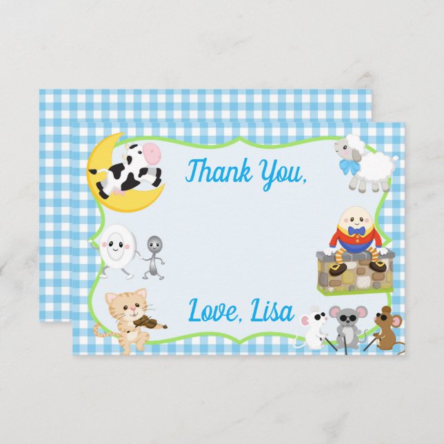 Nursery Rhyme Thank You Card (Front/Back)