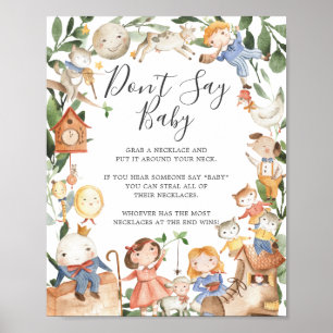 Nursery Rhymes Baby Shower Don't Say Baby Sign