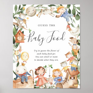 Nursery Rhymes Baby Shower Guess The Baby Food Poster