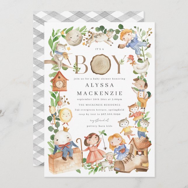 Nursery Rhymes Baby Shower Invitation (Front/Back)