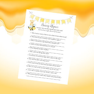 Nursery Rhymes Game Girl Teddy Bear Card