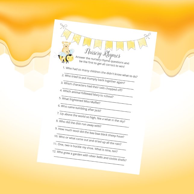 Nursery Rhymes Game Girl Teddy Bear Card (Creator Uploaded)