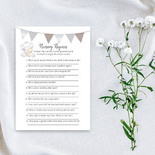 Nursery Rhymes Game Modern Baby Elephant Card