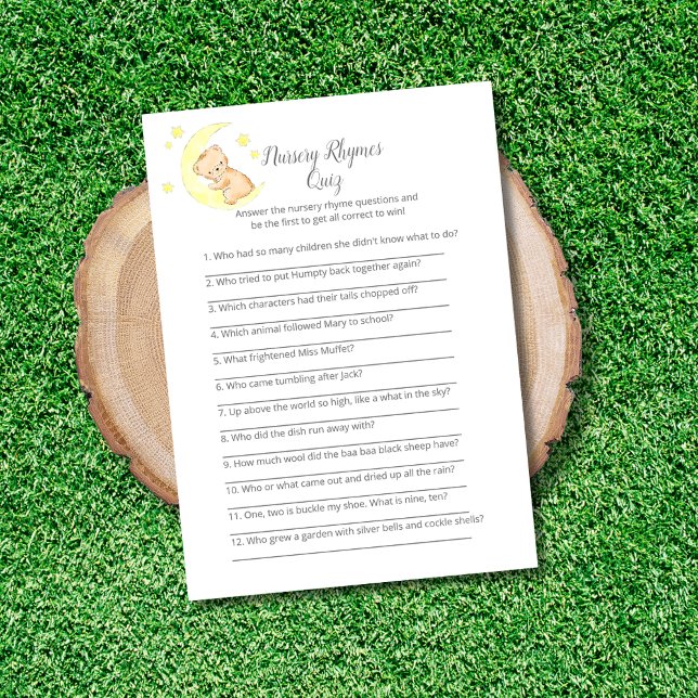 Nursery Rhymes Quiz Baby Sprinkle Game Card (Creator Uploaded)