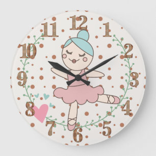 Nursery Room Dancing Ballerina Large Clock