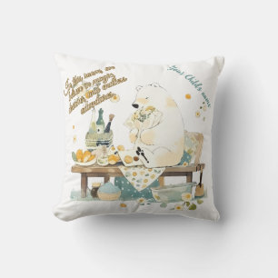 Nursery Room Decor - Polar Bear - Custom Text Cushion