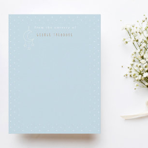 Nursery stationery baby blue cute Note Card