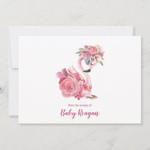 Nursery Swan Monogram Baby Shower Thank You Card