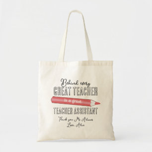 nursery teaching assistant personalised tote bag