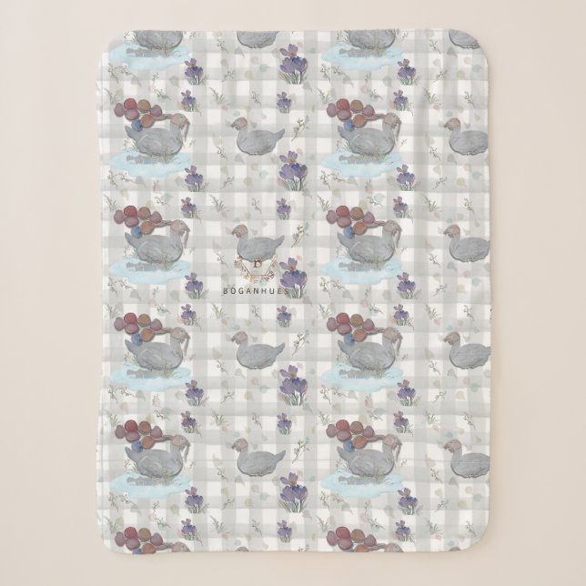 Nursery Theme Duck Balloon Baby Blanket (Front)
