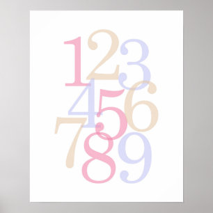 nursery wall art number pink baby girl
