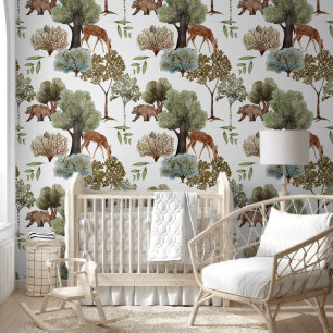 Nursery Woodland Animal Forest  Wallpaper