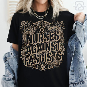 Nurses Against Fascists Gothic Protest Art T-Shirt