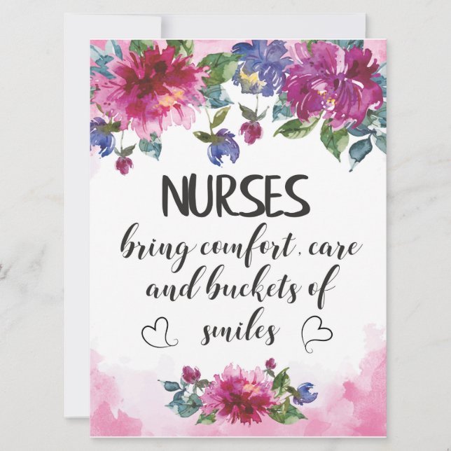 Nurses Appreciation Quote Graduation Gift Thank Card (Front)
