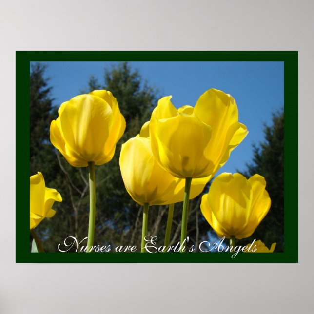 Nurses are Earth's Angels art prints Tullips (Front)
