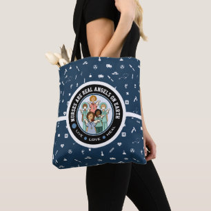 Nurses are Real Angels. Gift Nurse Tote Bags