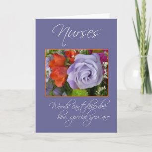 Nurses are Special-Colourful Flowers/Thank You Thank You Card