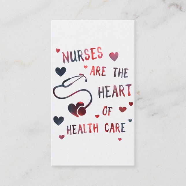 nurses are the heart of healthcare bokeh business card (Front)