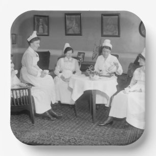 Nurses at Tea, early 1900s Paper Plate